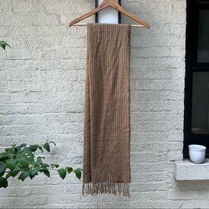 Brown Pinstripe Wool Cashmere J. Crew Scarf
